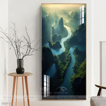 Tranh phong thủy phong cảnh thác nước thiên nhiên