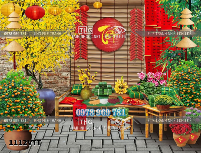 File tranh tết năm mới phông nền chụp hình tết 1112VTT