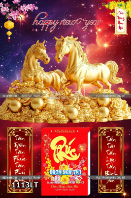 File lịch ngựa vàng song mã tài lộc 1113LT