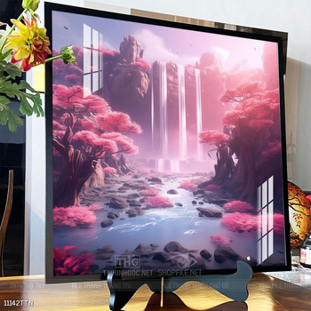 Tranh phon thủy sông, núi và mặt trời