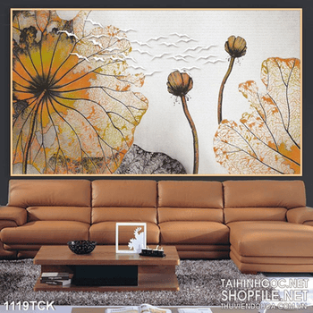 Tranh sen nghệ thuật in psd