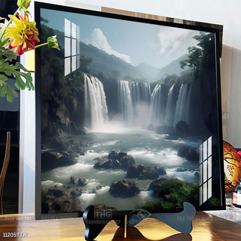 Tranh phong thủy phong cảnh thác nước thiên nhiên