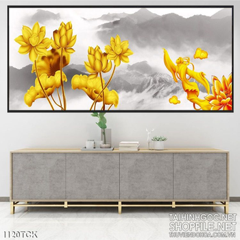 Tranh thư pháp thác nước