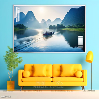 Tranh phong thủy nước non tuyệt đẹp