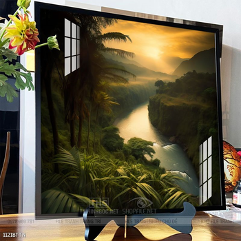 Tranh phong thủy phong cảnh thác nước thiên nhiên