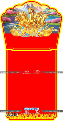 File tranh lịch tết mã đáo thành công bát mã 1121LT