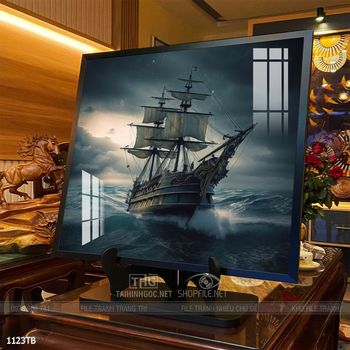 Tranh thuyền buồm vàng phong thủy đẹp