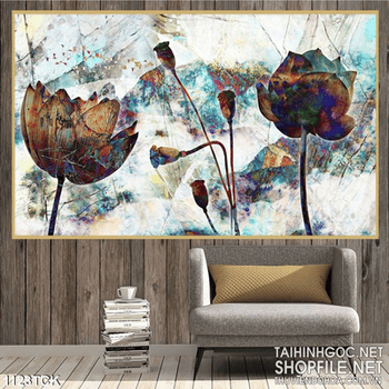 Tranh hoa sen nghệ thuật