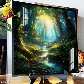 Tranh phon thủy sông, núi và mặt trời