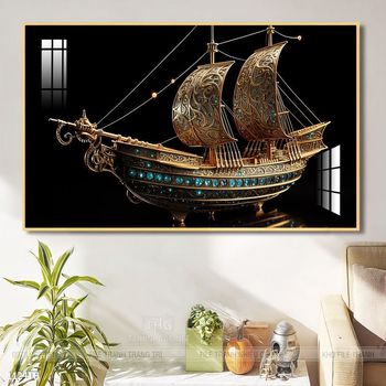 Tranh thuận buồm xuôi gió cánh buồm vàng đẹp nhất