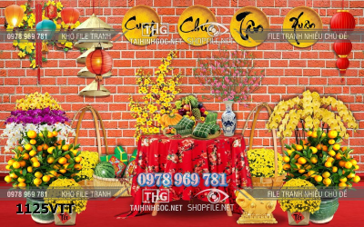 File tranh phông chụp hình tết file background tranh tết 1125VTT