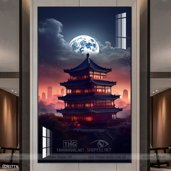 Tranh phong thủy phong cảnh thác nước thiên nhiên