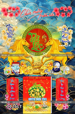 File tranh lịch tết tài lộc như ý chúc mừng năm mới 1126LT