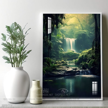 Tranh phong thủy nước non tuyệt đẹp