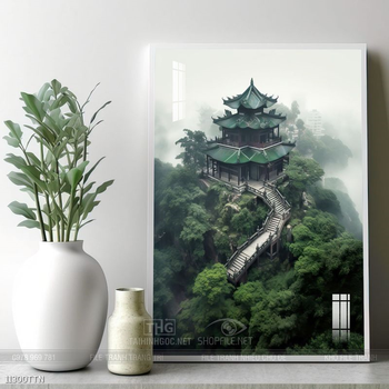 Tranh phong thủy phong cảnh thác nước thiên nhiên