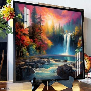 Tranh phong thủy phong cảnh thác nước thiên nhiên
