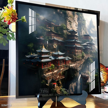 Tranh phong thủy nước non tuyệt đẹp