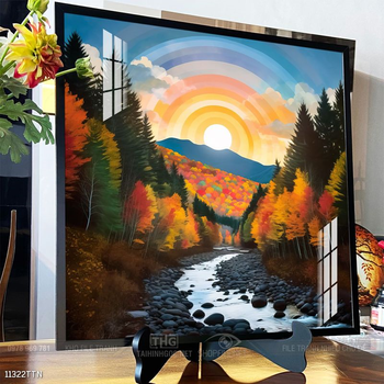 Tranh phong thủy phong cảnh thác nước thiên nhiên