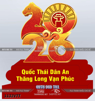 File tranh tết sự kiện mô hình background sân khấu tết 2026 năm ngựa 1132VTT