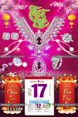 File lịch tết tiệm vàng trang sức đá quý cao cấp 1133LT