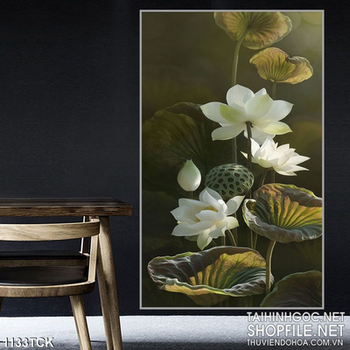 Tranh hoa sen 3D