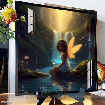 Tranh phon thủy sông, núi và mặt trời