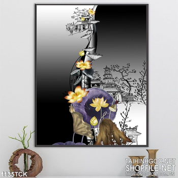 Tranh hoa sen nghệ thuật psd