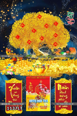 File lịch tết bính ngọ cây kim tiền phú quý 1137LT