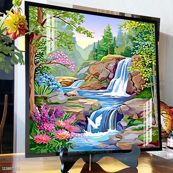 Tranh phon thủy sông, núi và mặt trời