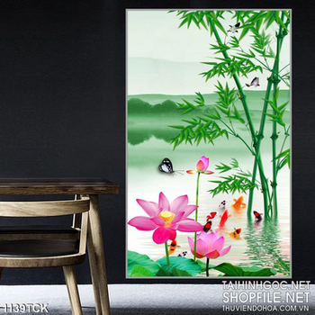 Tranh phong cảnh hoa sen