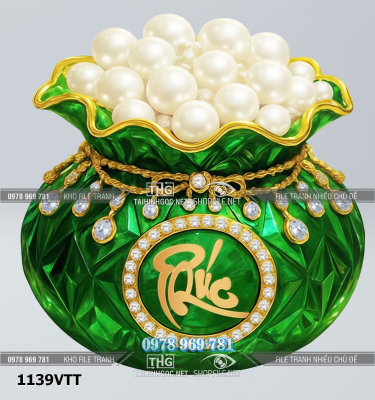 File psd túi tiền vàng bạc màu xanh lá cây 1139VTT