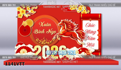 File psd tách lớp bacground mô hình sự kiện sấn khấu tết năm mới xuân bính ngọ 1141VTT