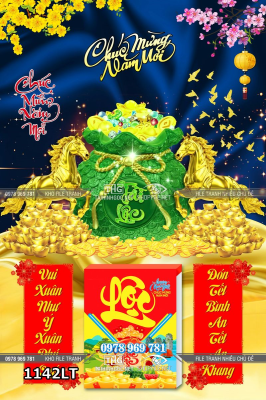 File lịch tết ngựa vàng bính ngọ túi vàng tài lộc 1142LT