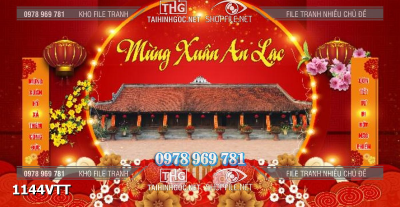 File tranh psd phông nền background tết mừng xuân đình chùa 1144VTT