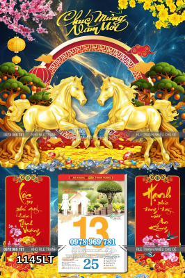 File lịch tết năm con ngựa vàng chúc mừng năm mới 1145LT