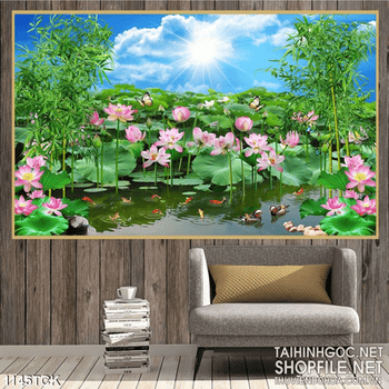 Tranh đầm sen đẹp