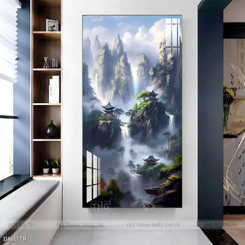 Tranh phong thủy nước non tuyệt đẹp