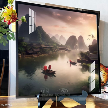 Tranh phong thủy phong cảnh thác nước thiên nhiên