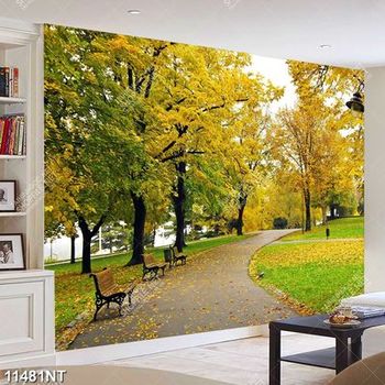 Tranh công viên mùa thu lá vàng