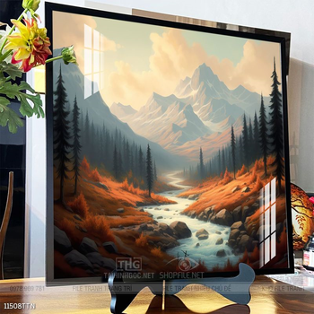 Tranh phong thủy phong cảnh thác nước thiên nhiên