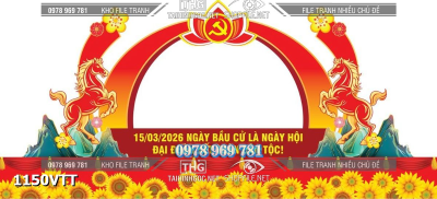 File psd tiểu cảnh mô hình sự kiện décor tết năm ngựa bính ngọ 1150VTT
