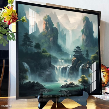 Tranh phong thủy phong cảnh thác nước thiên nhiên