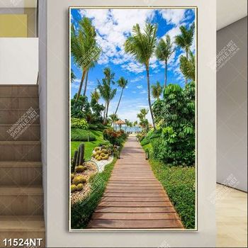 Tranh phong cảnh thiên nhiên tươi đẹp file psd