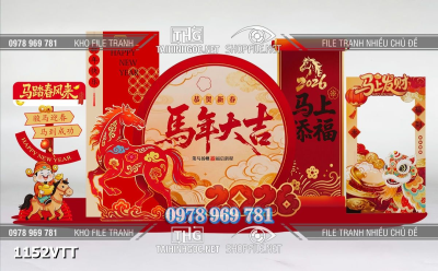 File tranh tiểu cảnh 3d mô hình tết năm mới 2026 bính ngọ 1152VTT