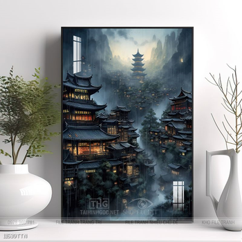 Tranh phong thủy nước non tuyệt đẹp