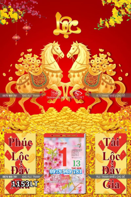 File lịch tết năm mới bính ngọ con ngựa song mã tấn tài 1153LT