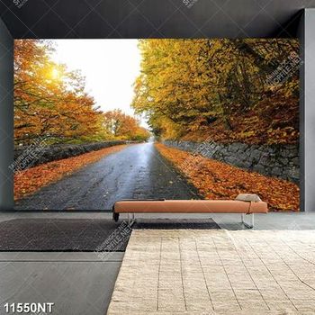 Tranh con đường mùa thu