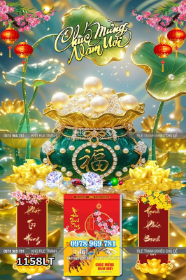 File lịch tết túi tiền vàng bạc đá quý 1158LT