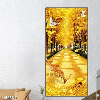 Tranh psd mùa thu vàng