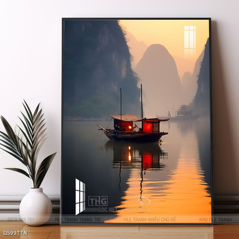 Tranh phong thủy phong cảnh thác nước thiên nhiên